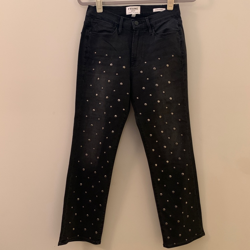 Frame Black Denim Jeans with Studs